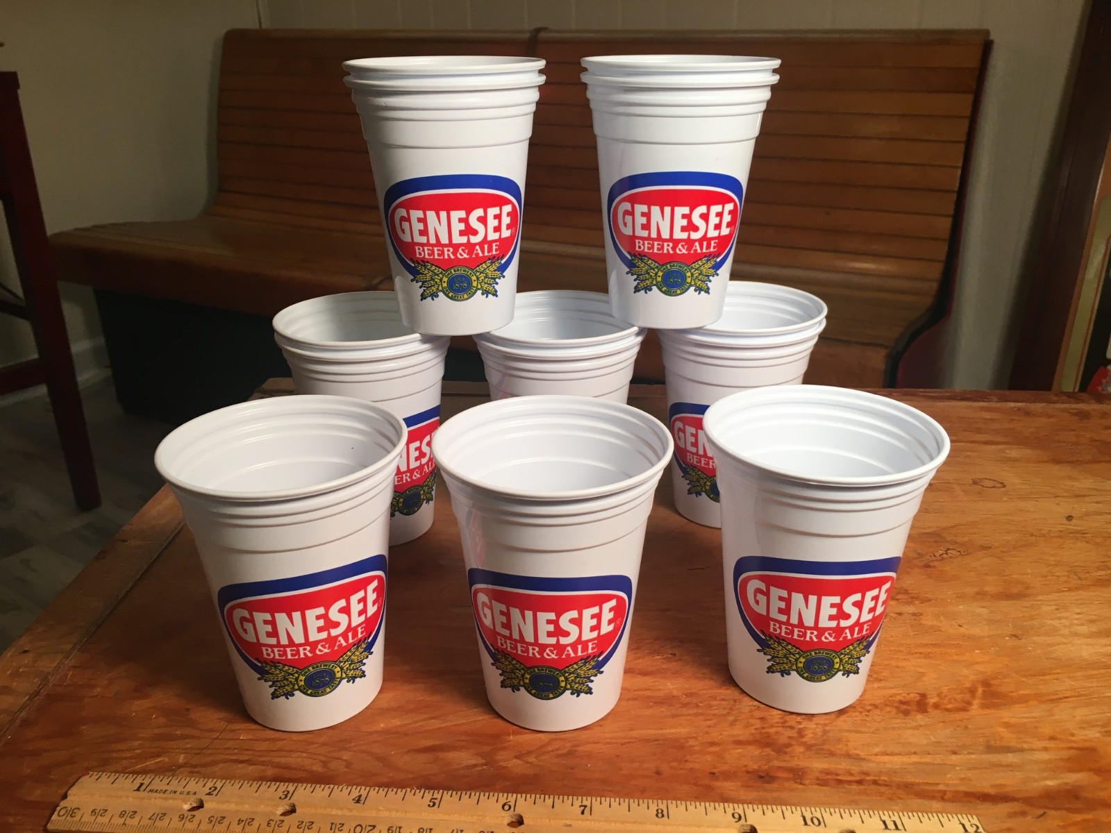 12 Vintage Genesee Beer Co. Plastic Cups