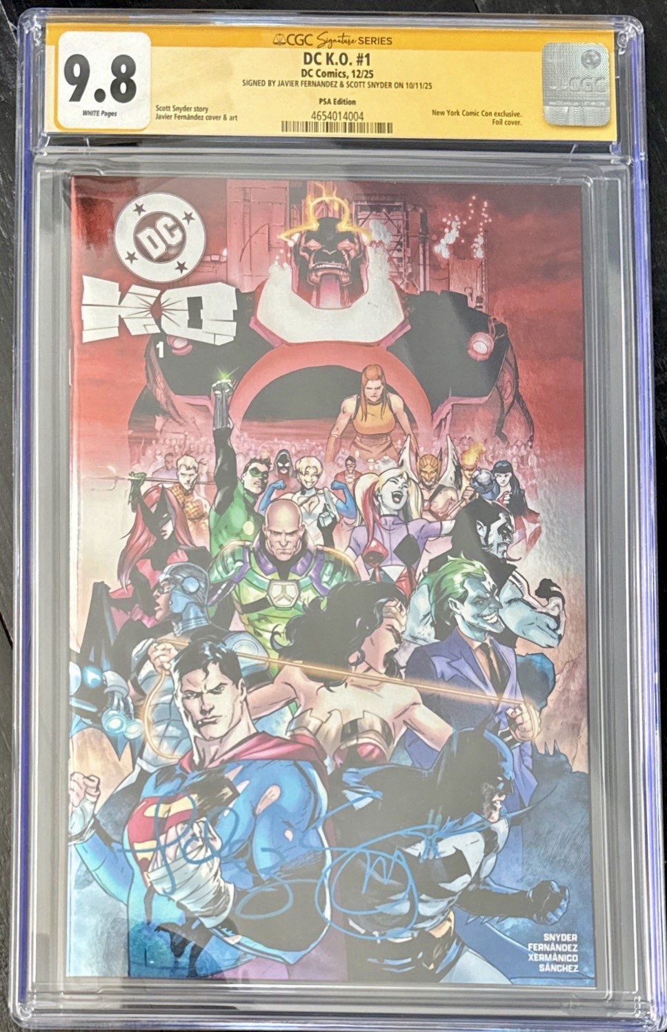 DC K.O. #1 PSA FOIL EXCLUSIVE VARIANT CGC SS 9.8 SIGS BY SNYDER & FERNANDEZ