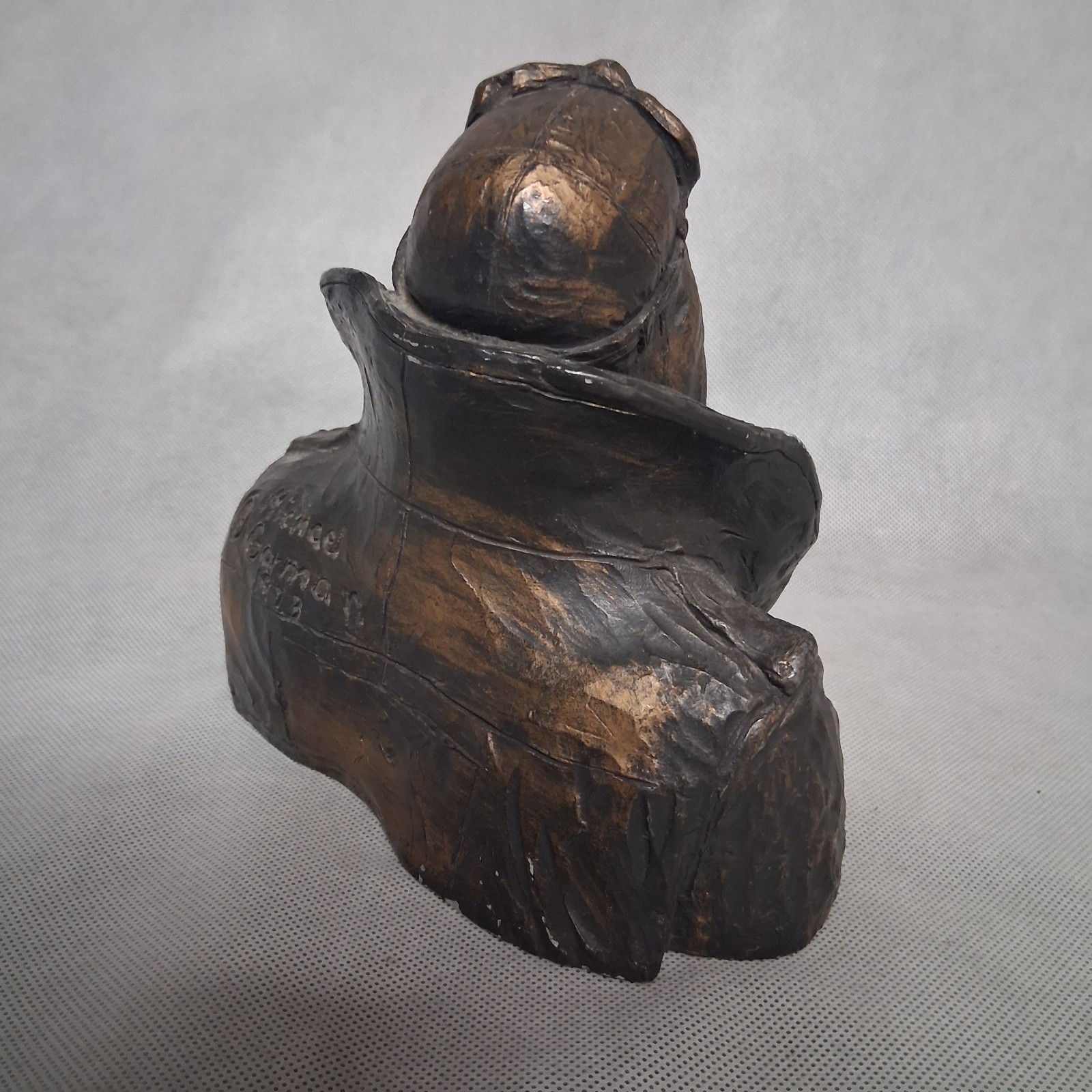 Michael Garman 1973 “Flying Leather” Bronze Bust Sculpture – Chipped