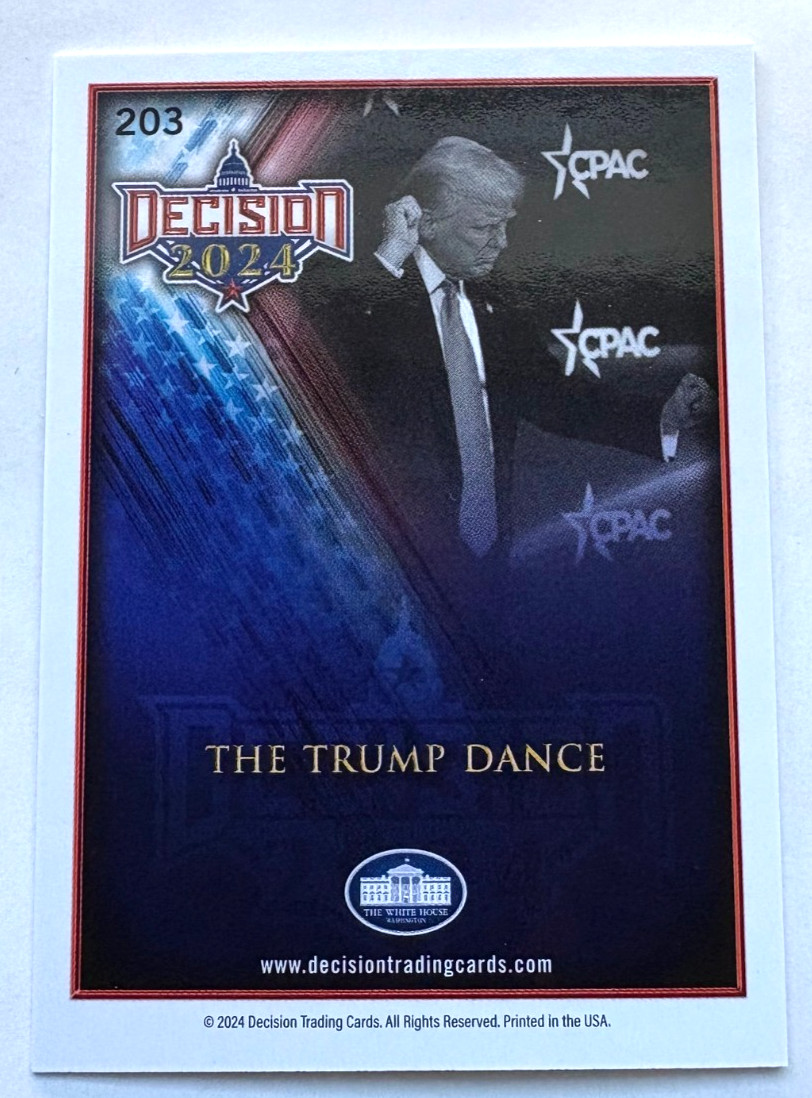 2024 DECISION RAINBOW FOIL VERSION THE DONALD TRUMP DANCE BASE CARD #203 SP
