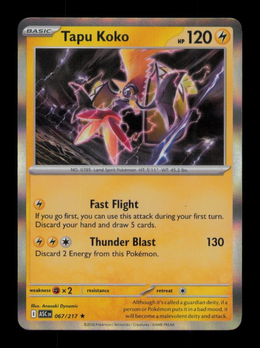 HOLO TAPU KOKO RARE 067/217 NM POKEMON