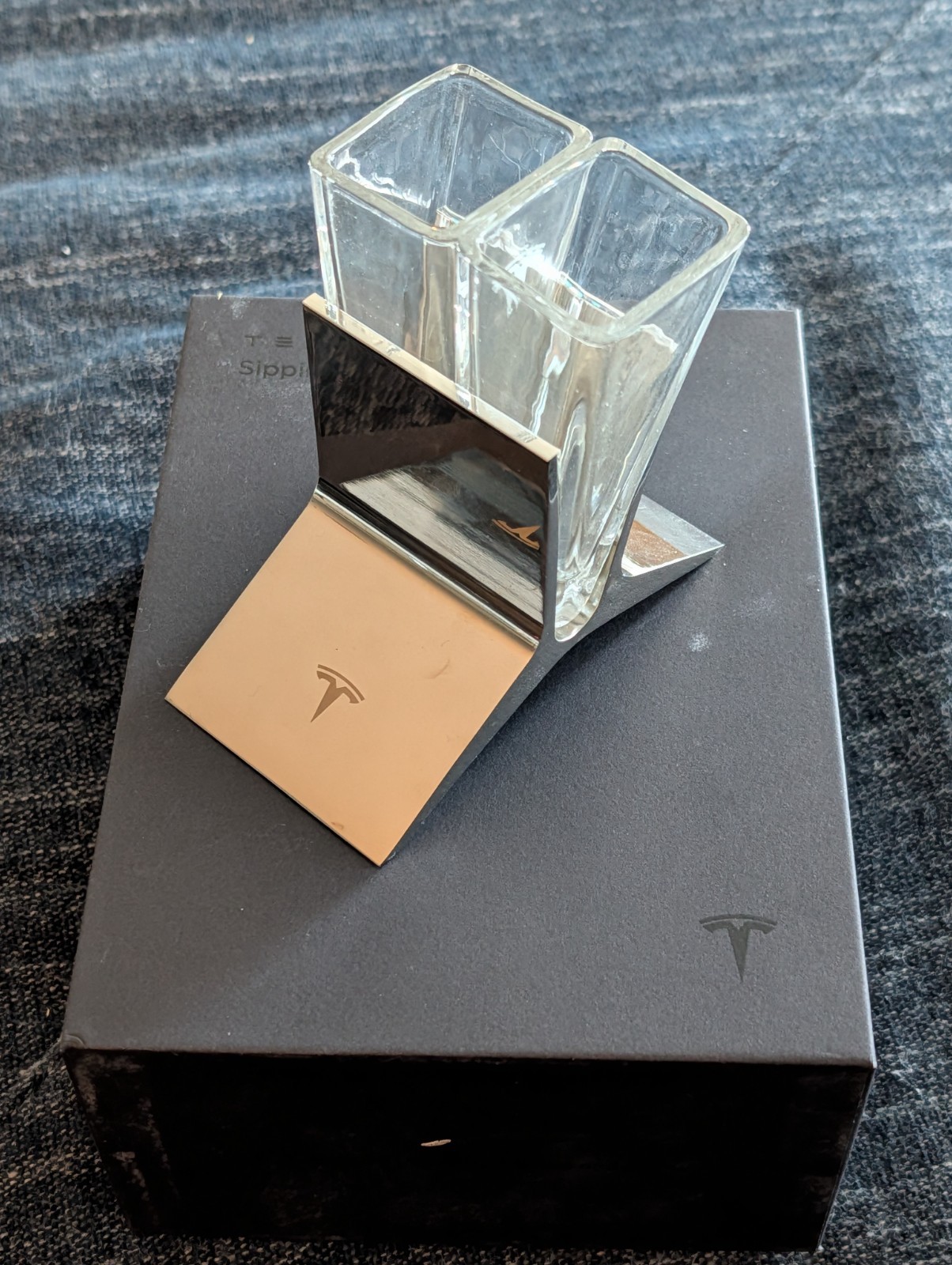 Tesla Sipping Glass Limited Edition Luxury Glass w/ Tesla Holder NEW