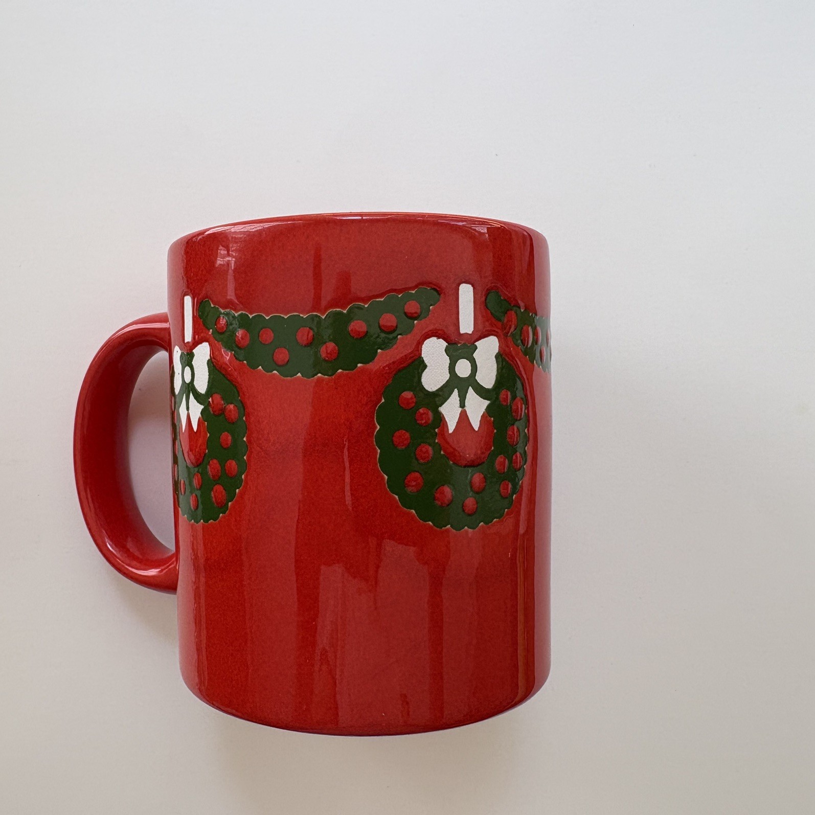 Waechtersbach Christmas Wreaths West Germany Christmas Coffee Mug Cup 10oz