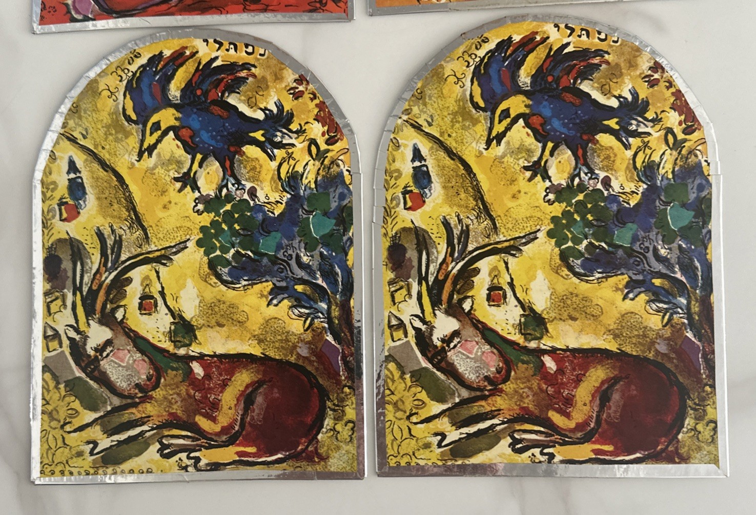 4 – Marc Chagall Stained Glass Windows 12 Tribes Israel Chipboard 7.5”x9.5” Each