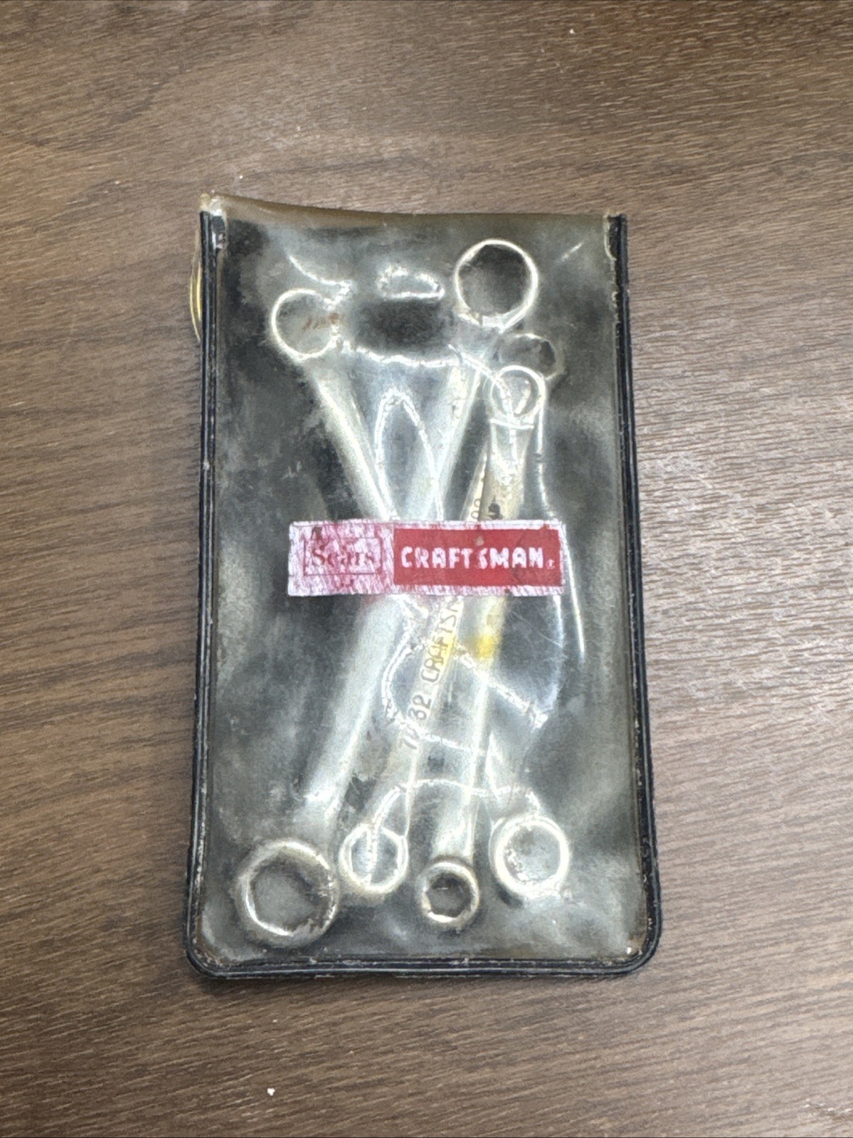 VINTAGE CRAFTSMAN 4 PIECE MIDGET BOX END WRENCH SET SAE 9-4379 W/ VINYL POUCH
