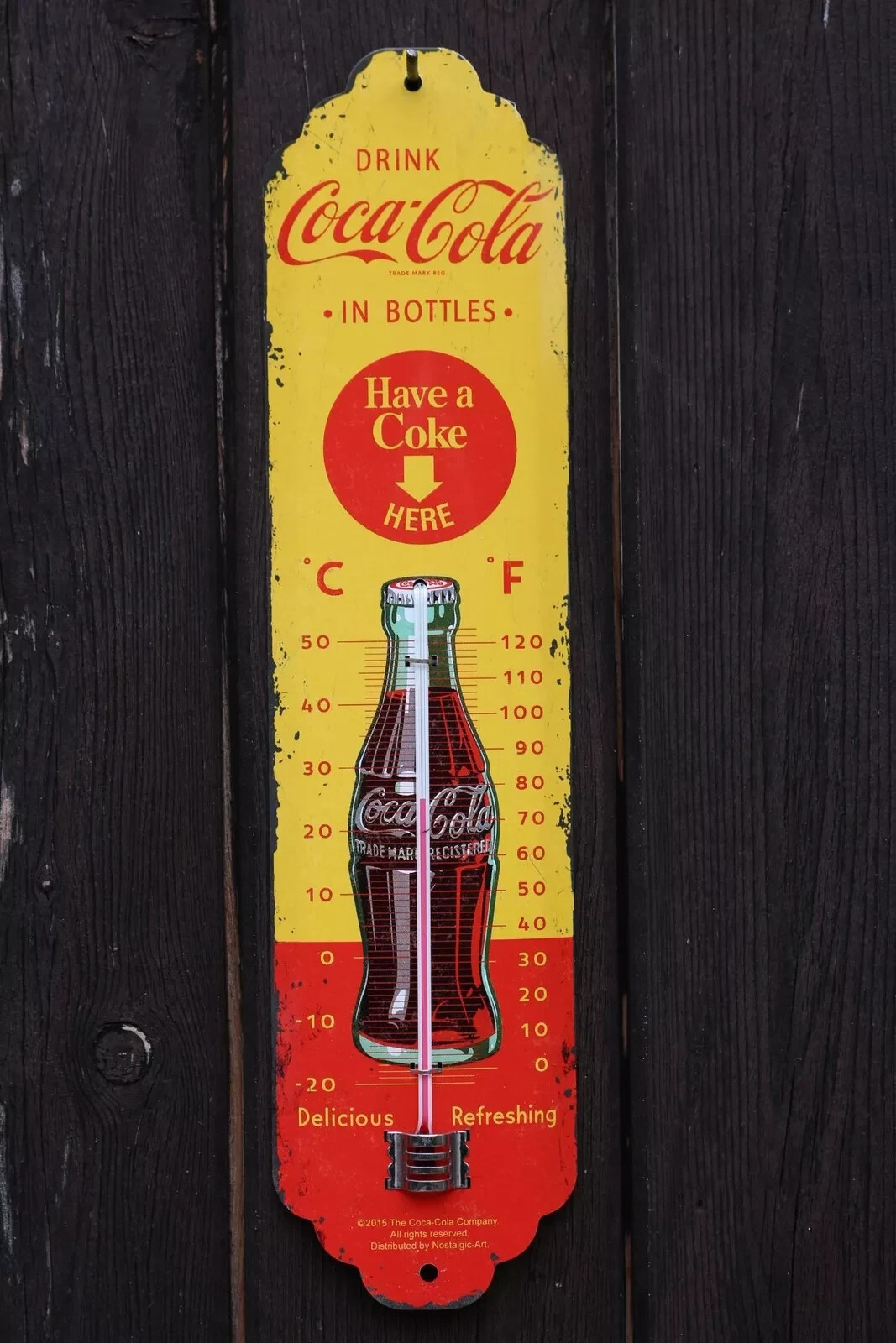 Coca Cola Retro Thermometer Wall Nostalgic Indoor Fan Merchandise 12.5 Inch