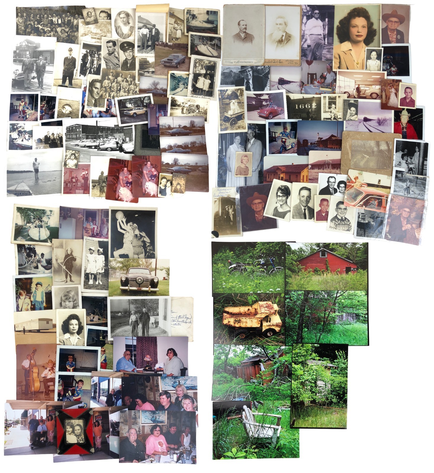Small Lot Photos 1920s-1990s People Cars Boats Dead Body Cushing OK Cox Family