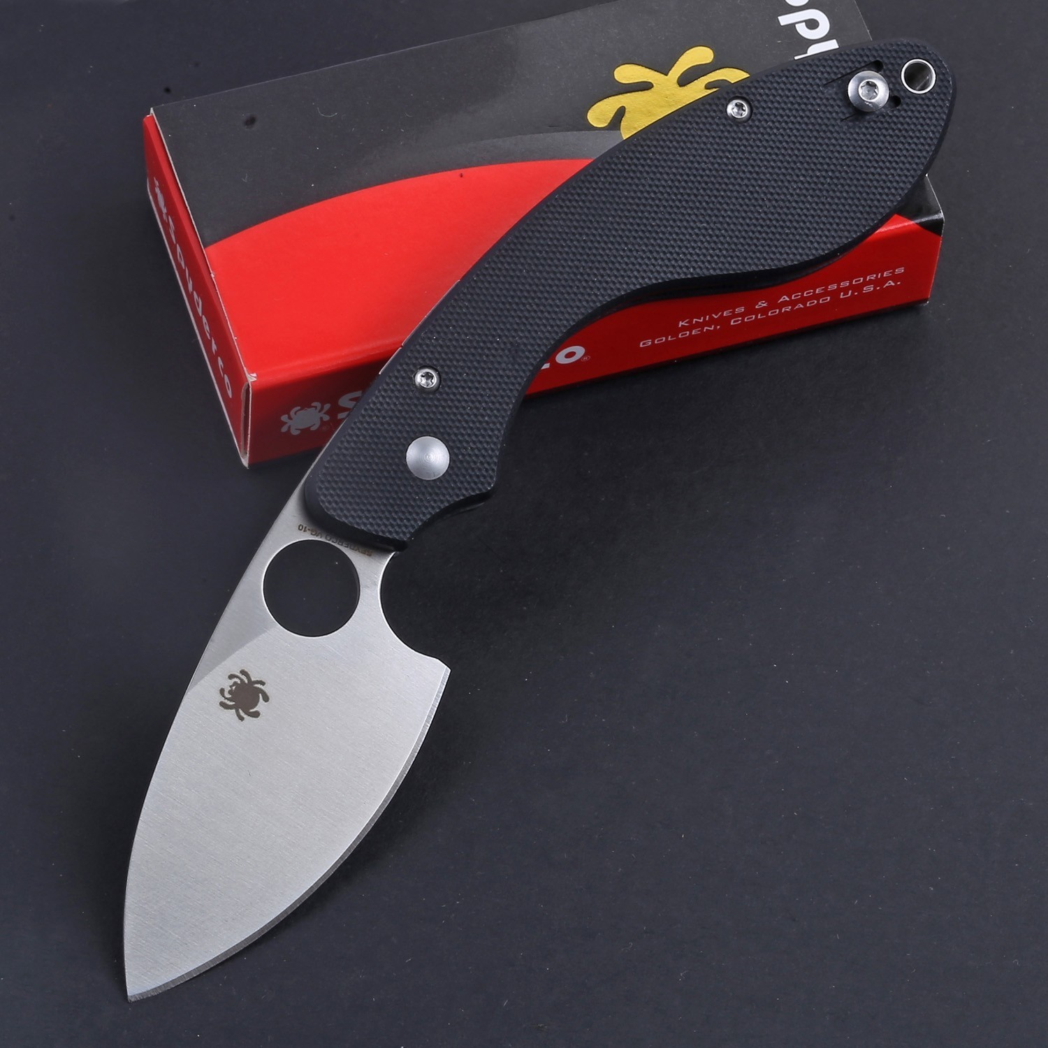 C207 Black G10 Handle Satin Vg10 Blade Lock Back Light Weight Pocket Knife Fold
