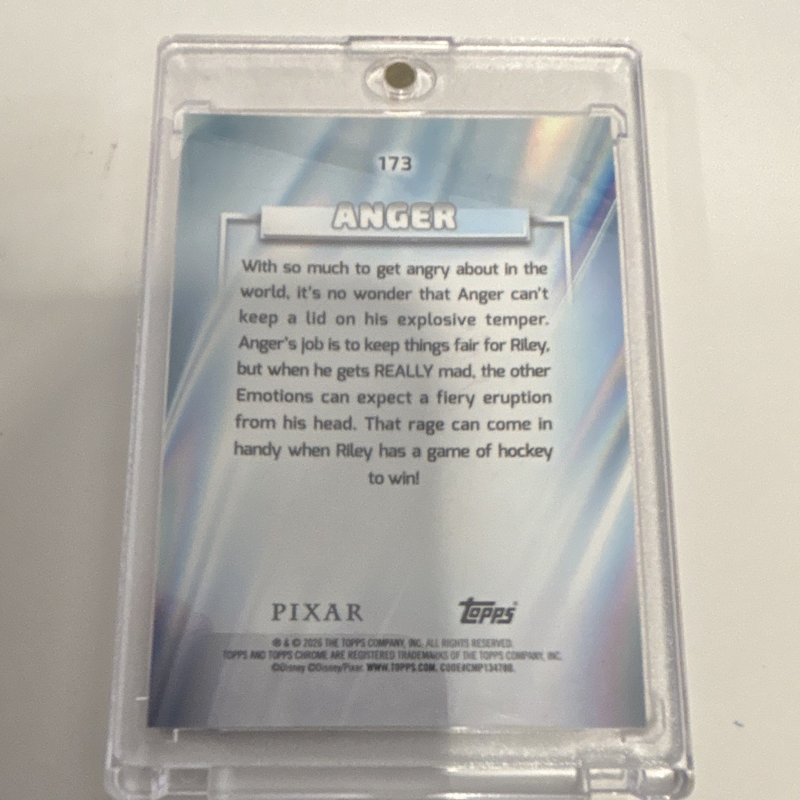 Topps Chrome Disney Pixar Inside Out Anger #173 36/250 Serial Numbered 2015