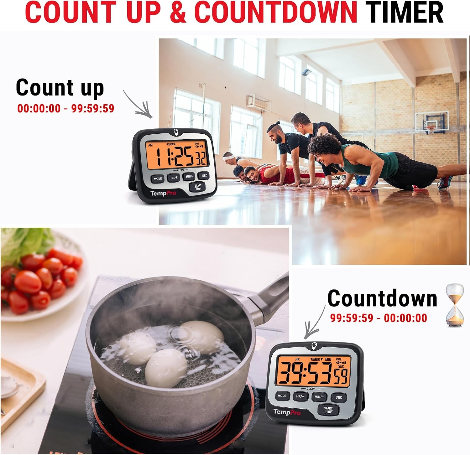 TempPro TM01 digital touch timer with backlight