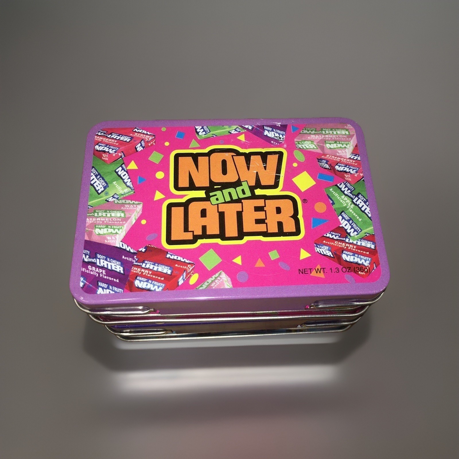 2008 MINI LUNCHBOXES CANDY TINS empty container NOW & LATER & DUBBLE BUBBLE 5.5”