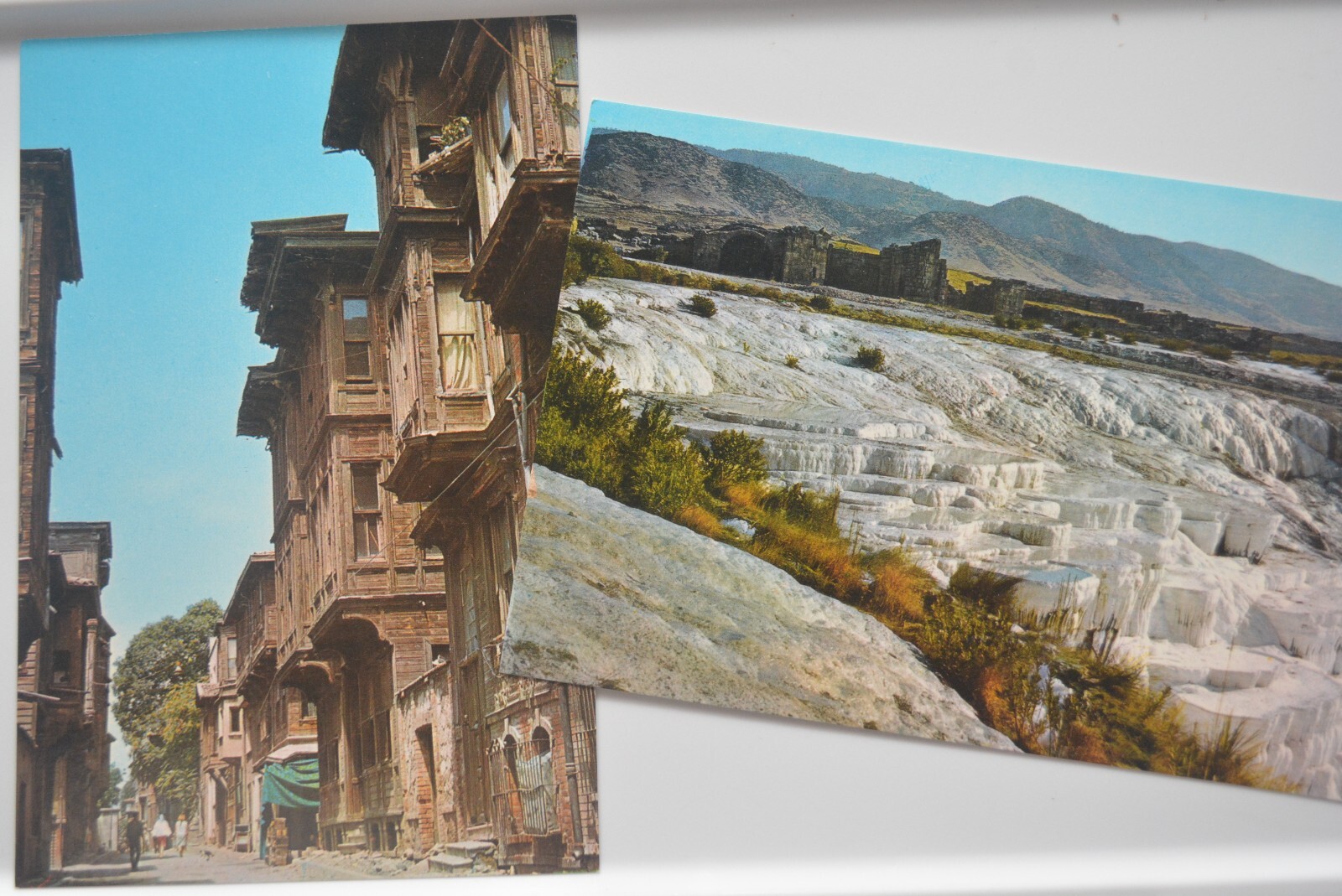 Lot of (2) Old Houses in Istanbul, & Denizli (Pamukkale) in Turkey Postcards