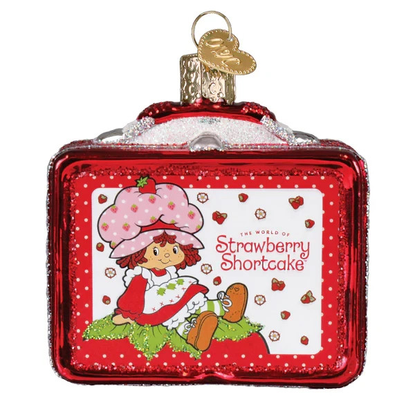 Old World Christmas STRAWBERRY SHORTCAKE LUNCHBOX (44328) Glass Ornament w/Box
