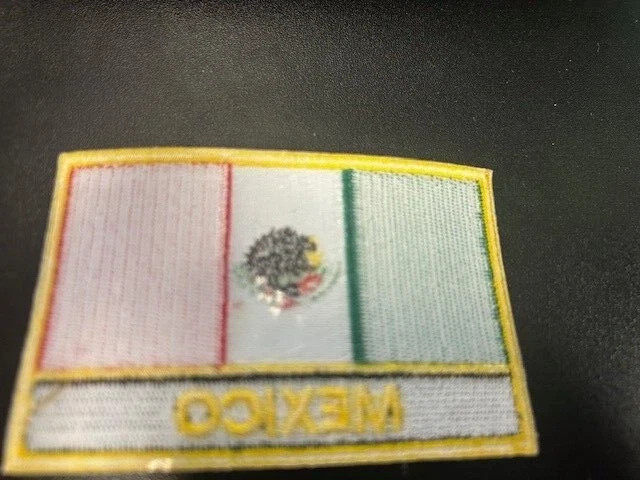 Mexico flag patch measures 3.5″ X 2.25″