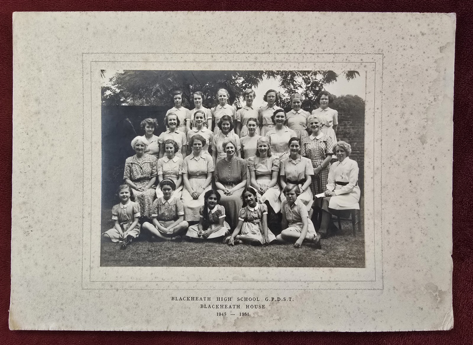 BLACKHEATH HIGH SCHOOL Original Group Photo 1945-1951 Blackheath House London