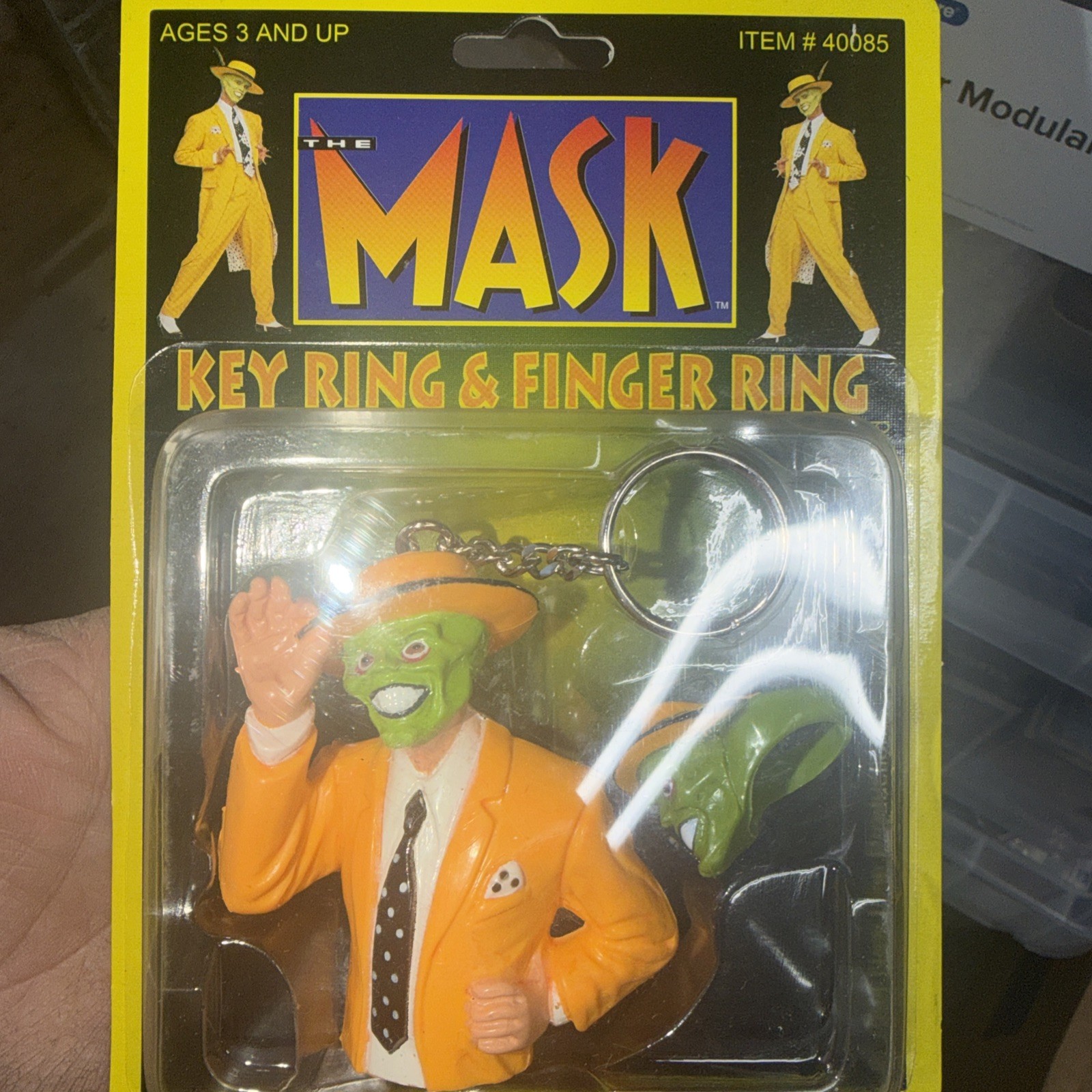 Vintage The Mask Key Ring & Finger Ring Combo 1994 Vintage Sealed Jim Carrey