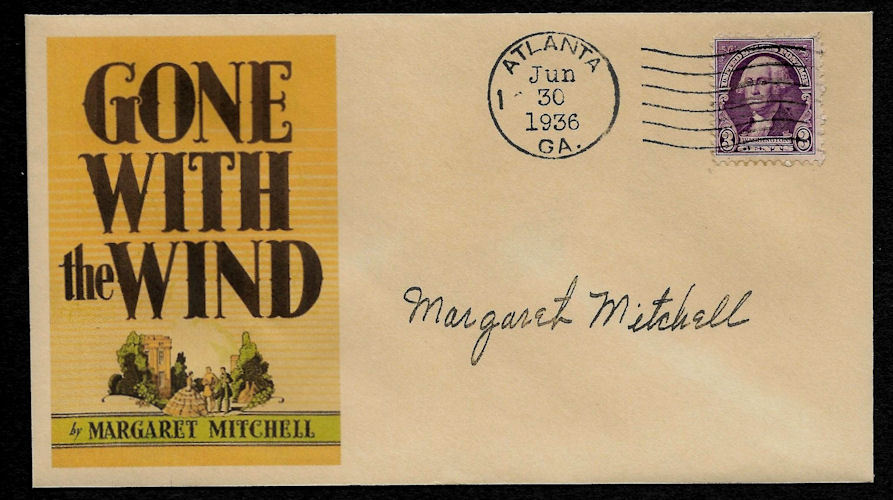 Margaret Mitchell collector envelope w original period 1930s stamp *OP1278