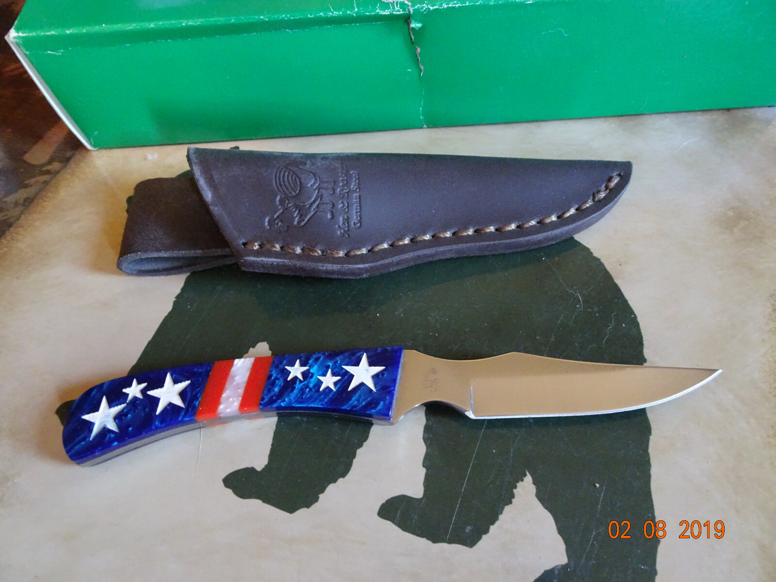 MICHEAL PRATER CUSTOM MP-5025/ST 6 3/4″ O.A. CAPING KNIFE STARS N STRIPS HANDEL