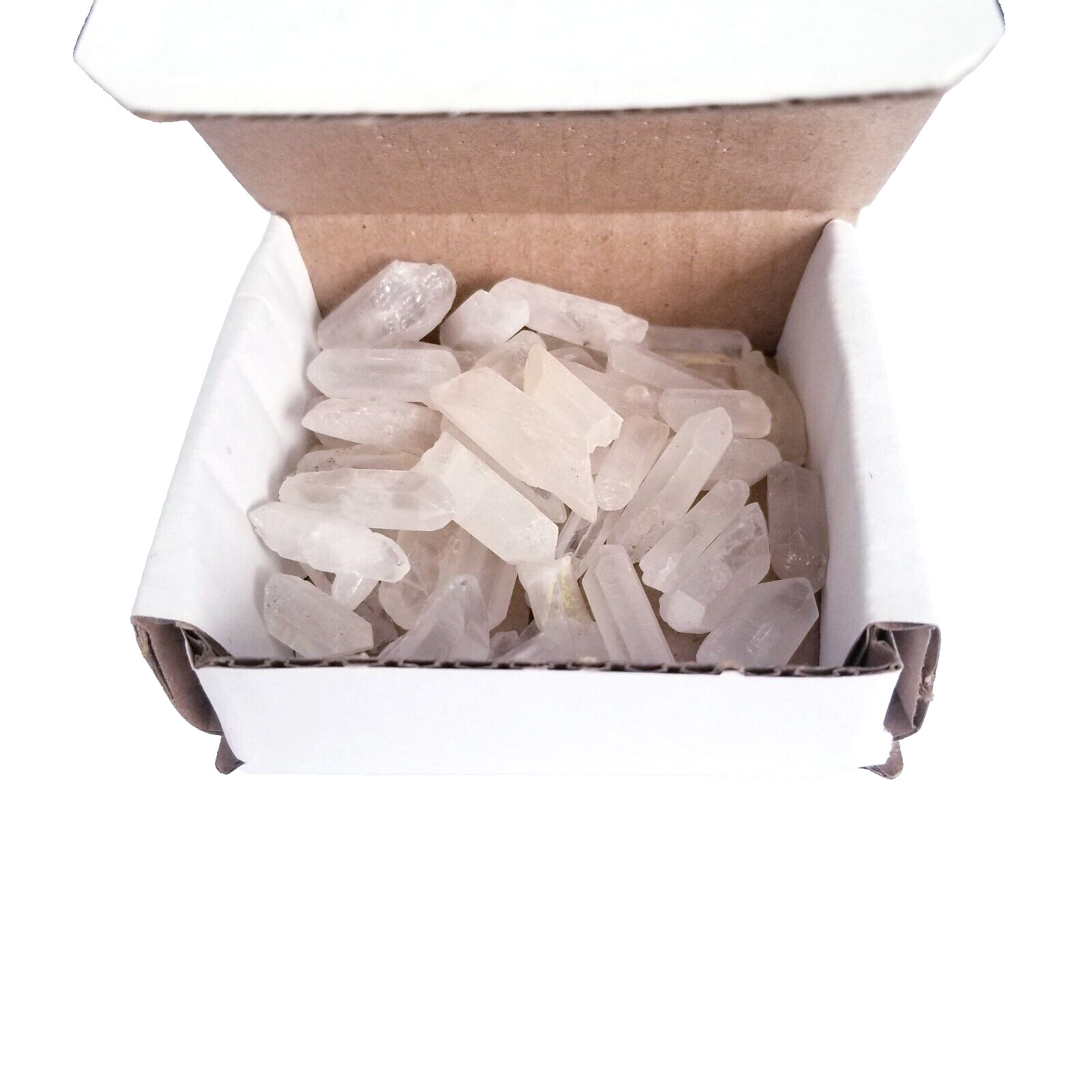 115g 1/4 lb Lot Tibet Natural Clear Quartz Crystal Points Wand Specimens box