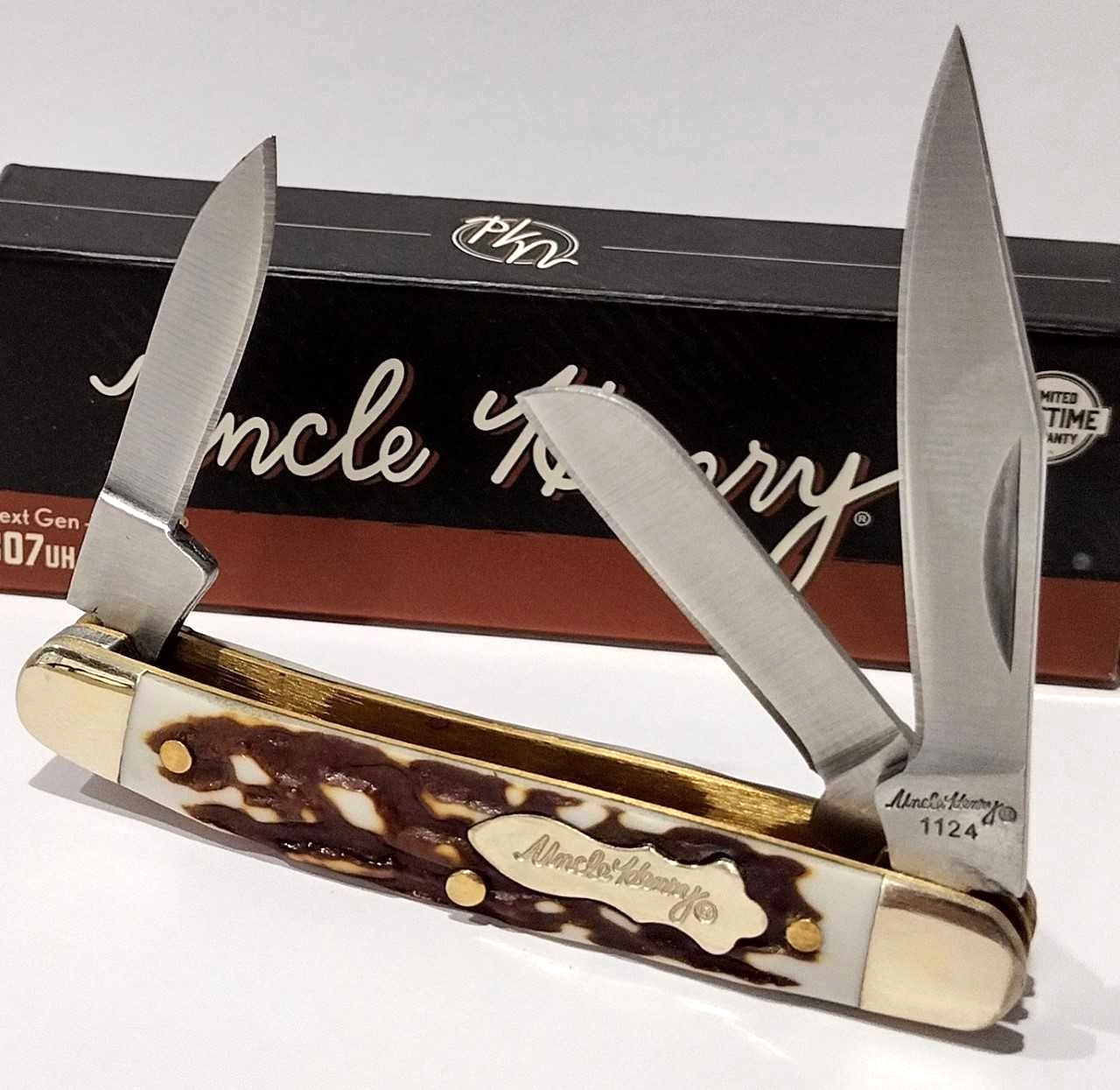 Schrade Old Timer Uncle Henry Nex Gen Staglon Junior Stockman Pocket Knife 807UH