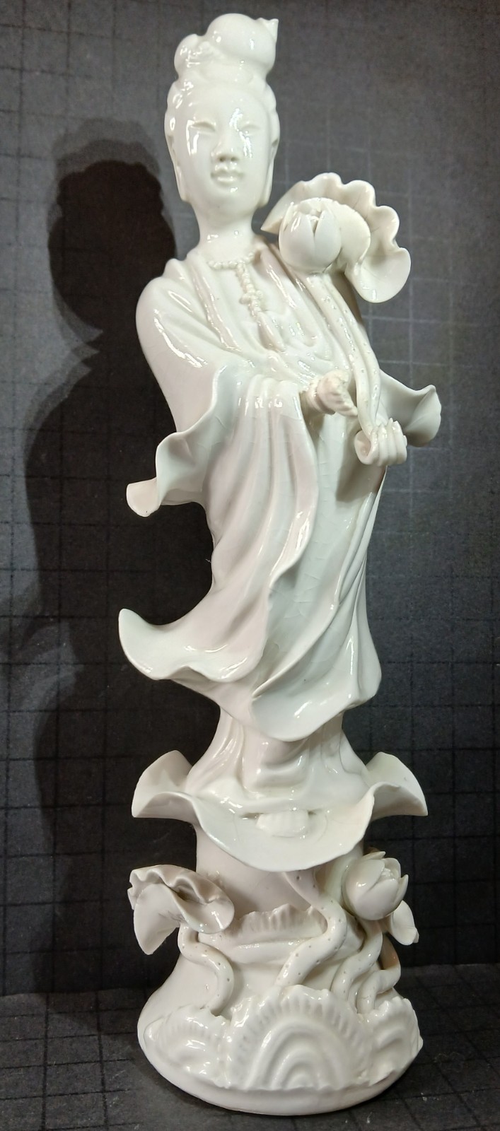 Vintage Guanyin (Kwan Yin) Figurine Compassion Blanc de Chine China As Is