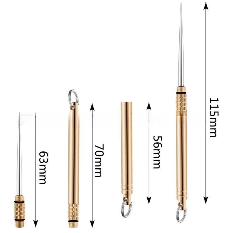 Portable Titanium Toothpick Keychain with Brass Holder Pocket Toothpick Case