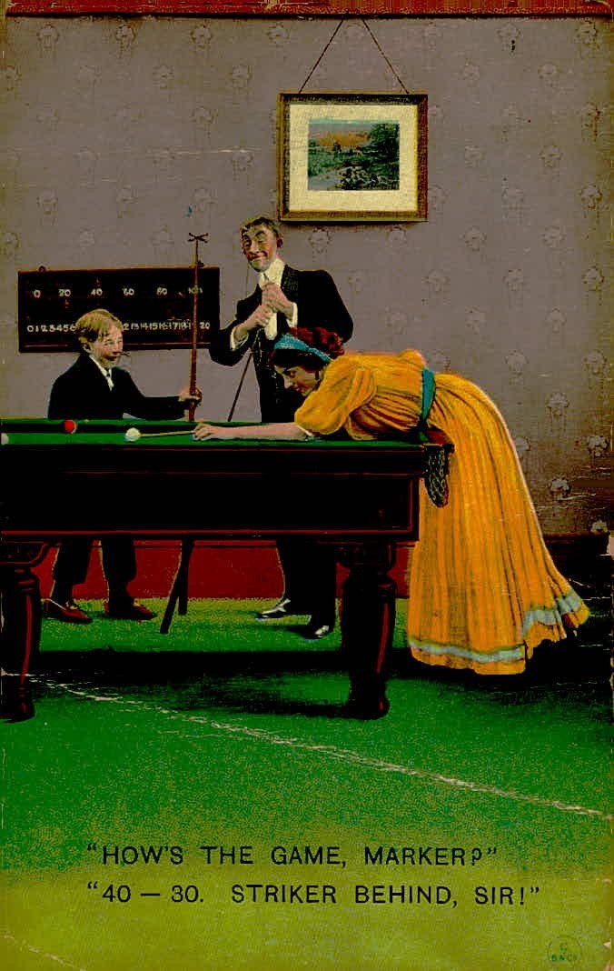 1923 Delphos OH to St Joe IL Billiards Comic Postcard 1c Washington