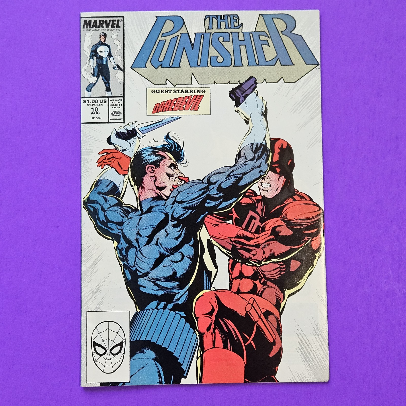 THE PUNISHER #10 Marvel 1988 VF/NM 9.0 VS DAREDEVIL Cover *Combined Ship* (b)
