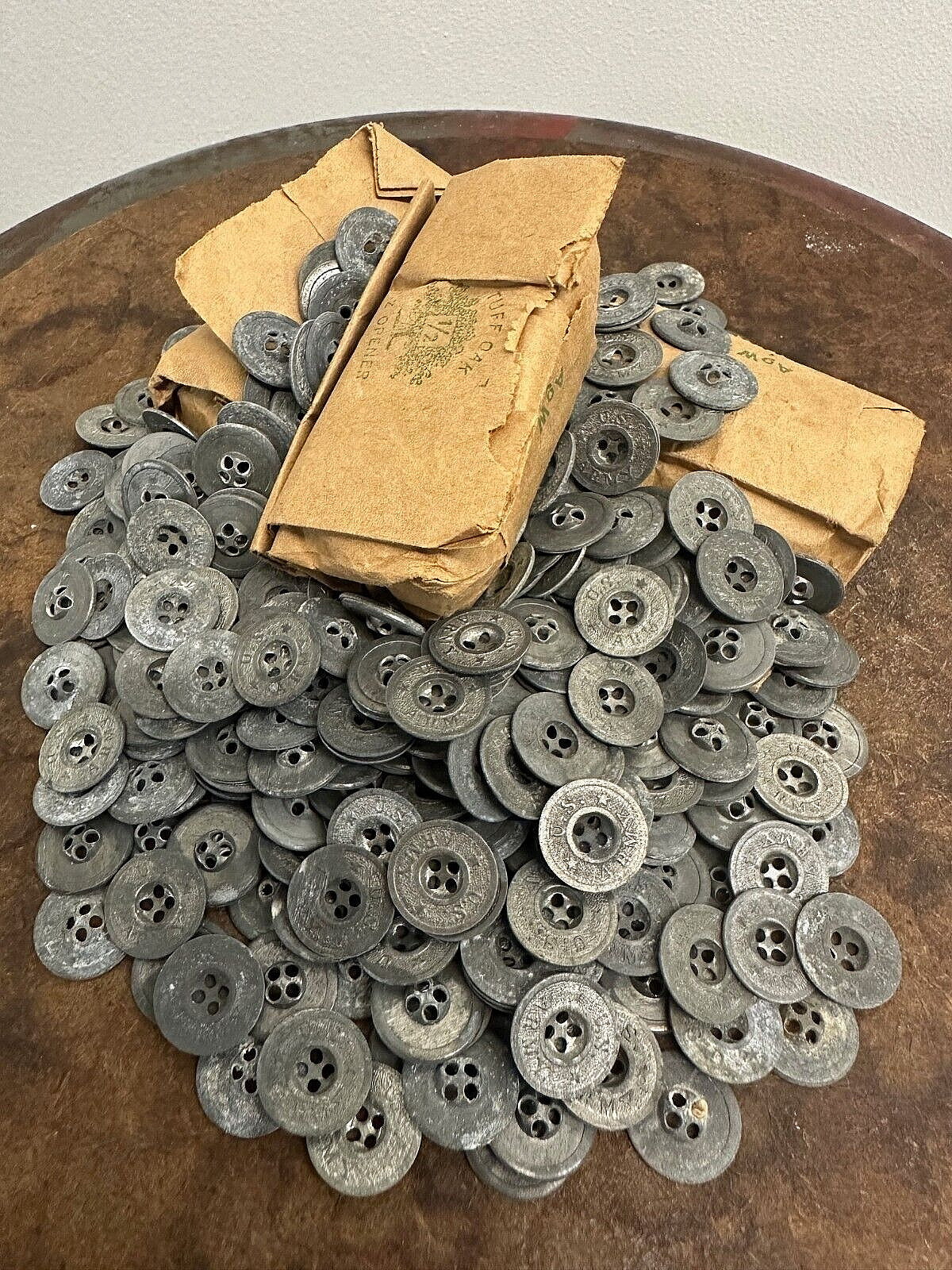 (6) NOS US Army Zinc Buttons, 5/8 inch, Post WWI – WWII, U-31