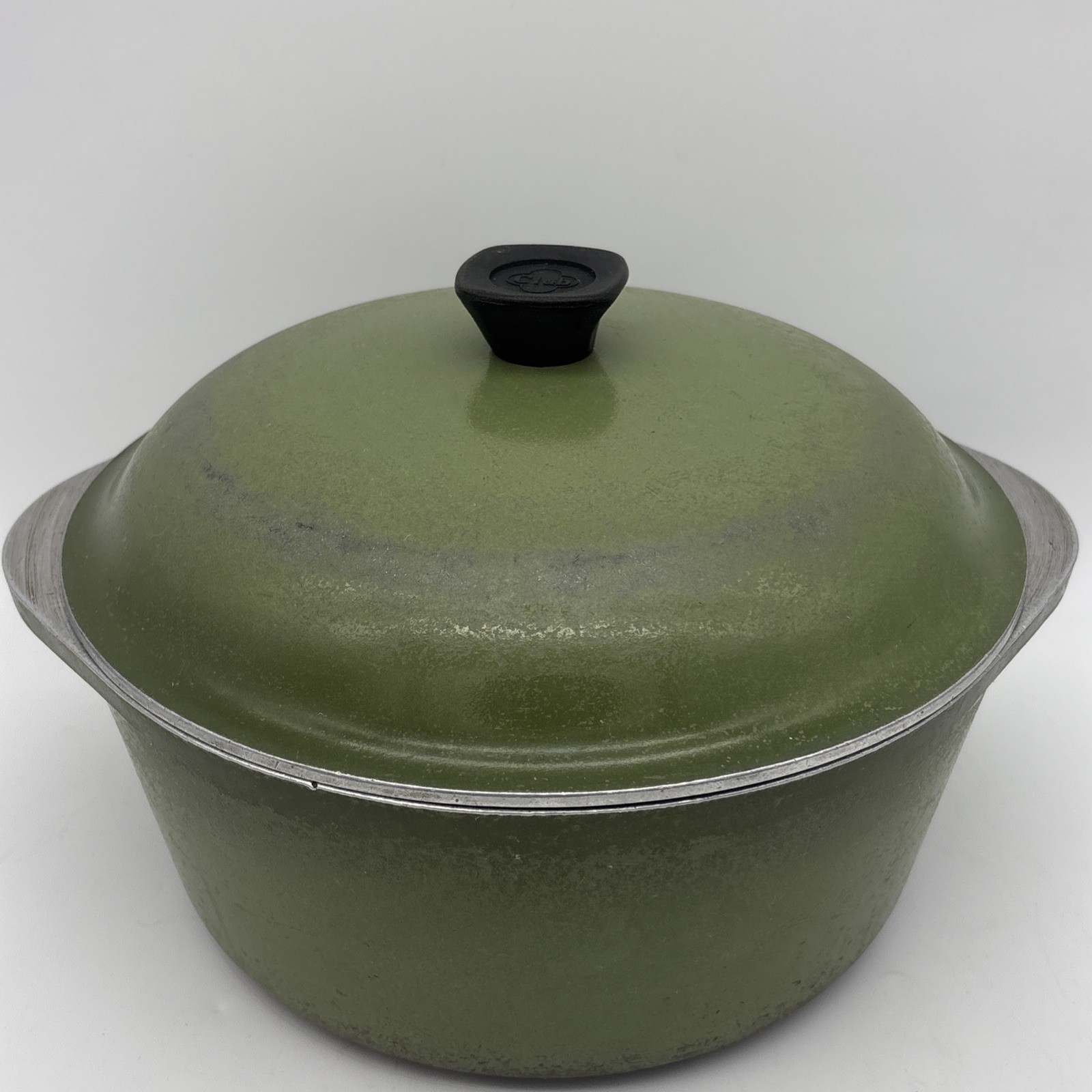 Club Dutch Oven Stock Pot 4 Qt Avocado Green Heavy Cast Aluminum 1960s MCM VTG
