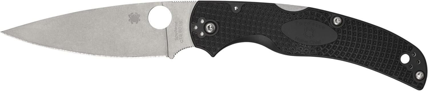 Spyderco Native Chief Black Lightweight Plain Folding 4.02″ Pocket Knife C244PBK