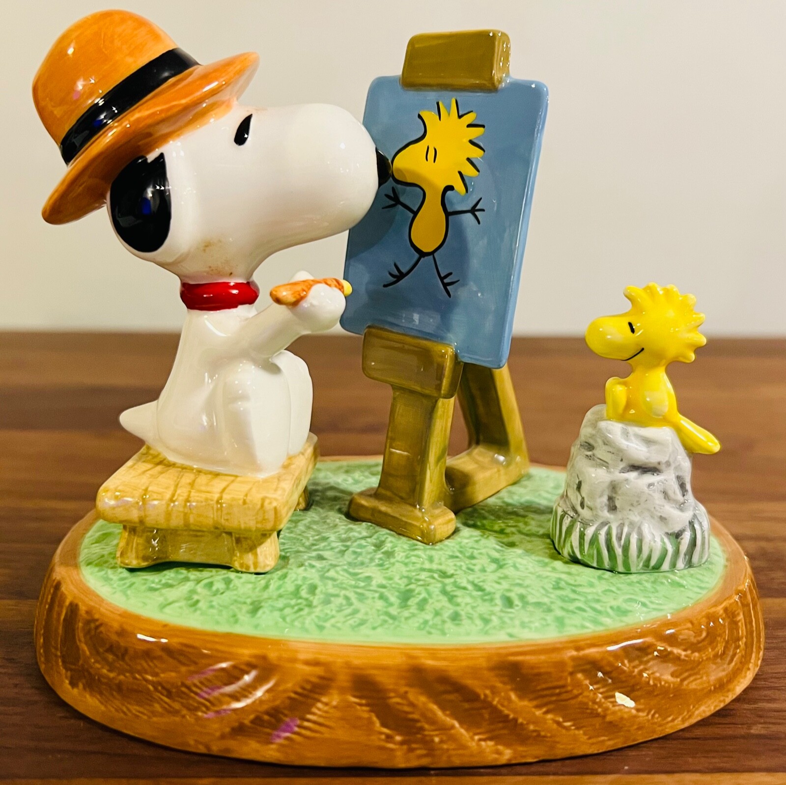 Peanuts Snoopy & Woodstock Painting “Artist at Work” Flambro Figurine UFS