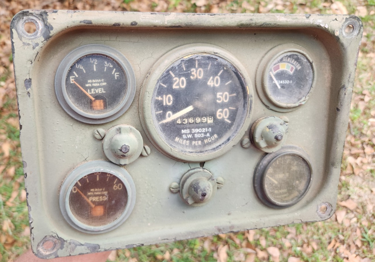 Vintage Instrument Panel Dash Board for M151A1, M151A2, M151, M718, M825 MUTT