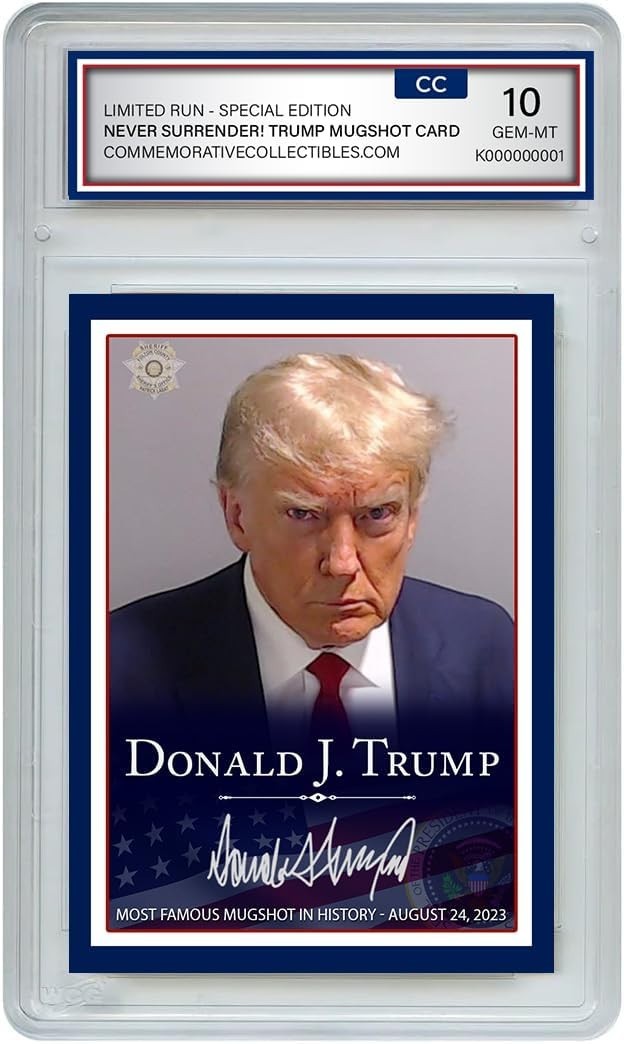 Donald Trump Mugshot Collector’s Trading Card – Gem Mint 10 Rated – Iconic 2025