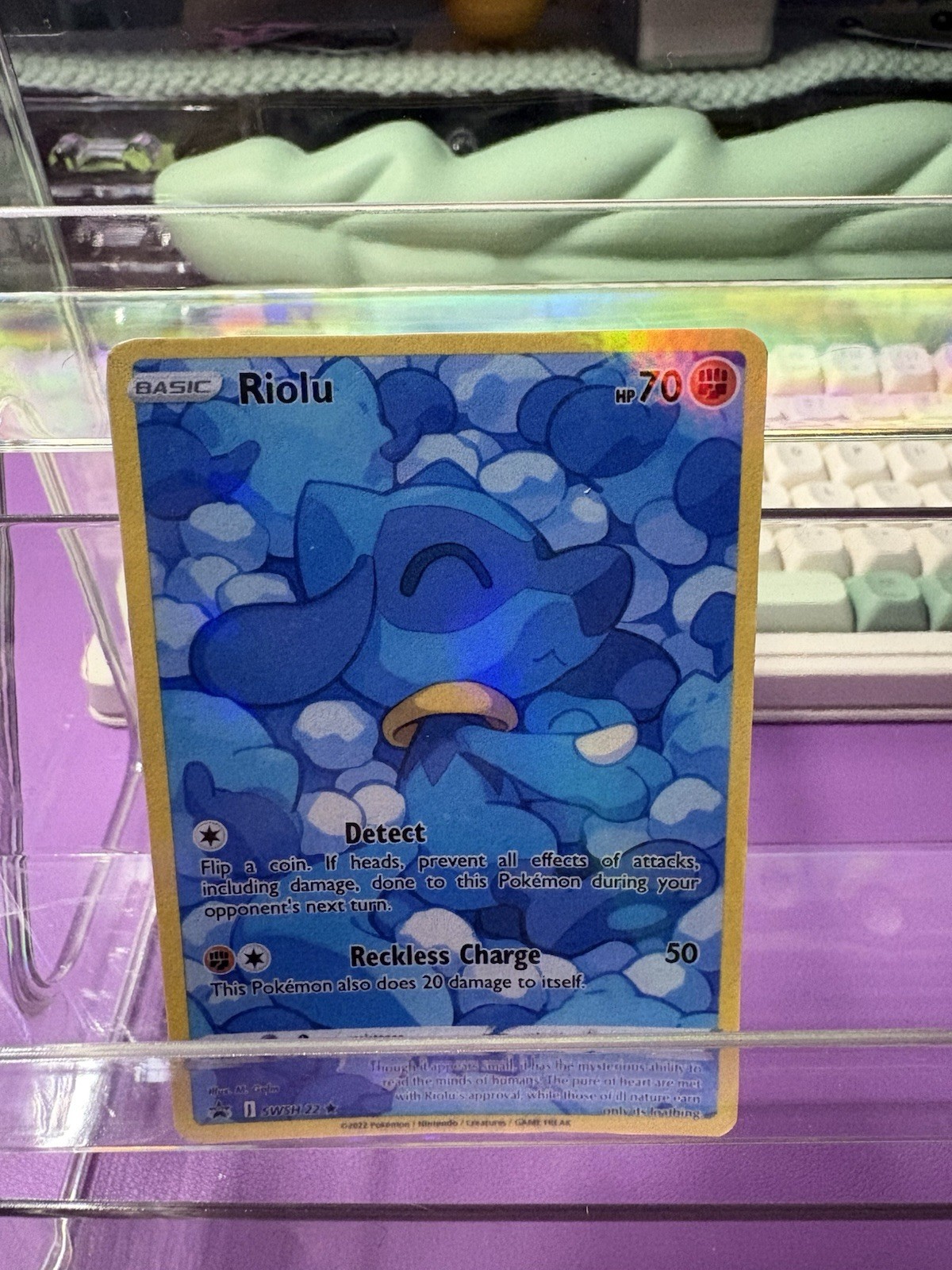 Riolu Sleeping Full Art Holo Card – Custom Replica / Proxy Art