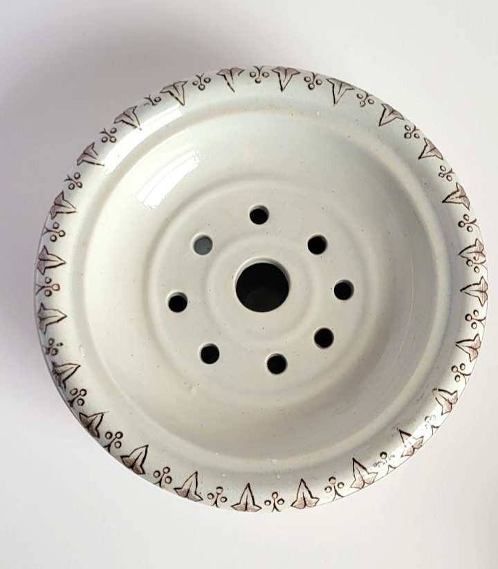 Antique Victorian Brown Transferware Soap Dish w/Lid Alton Pattern W&C Co Hanley