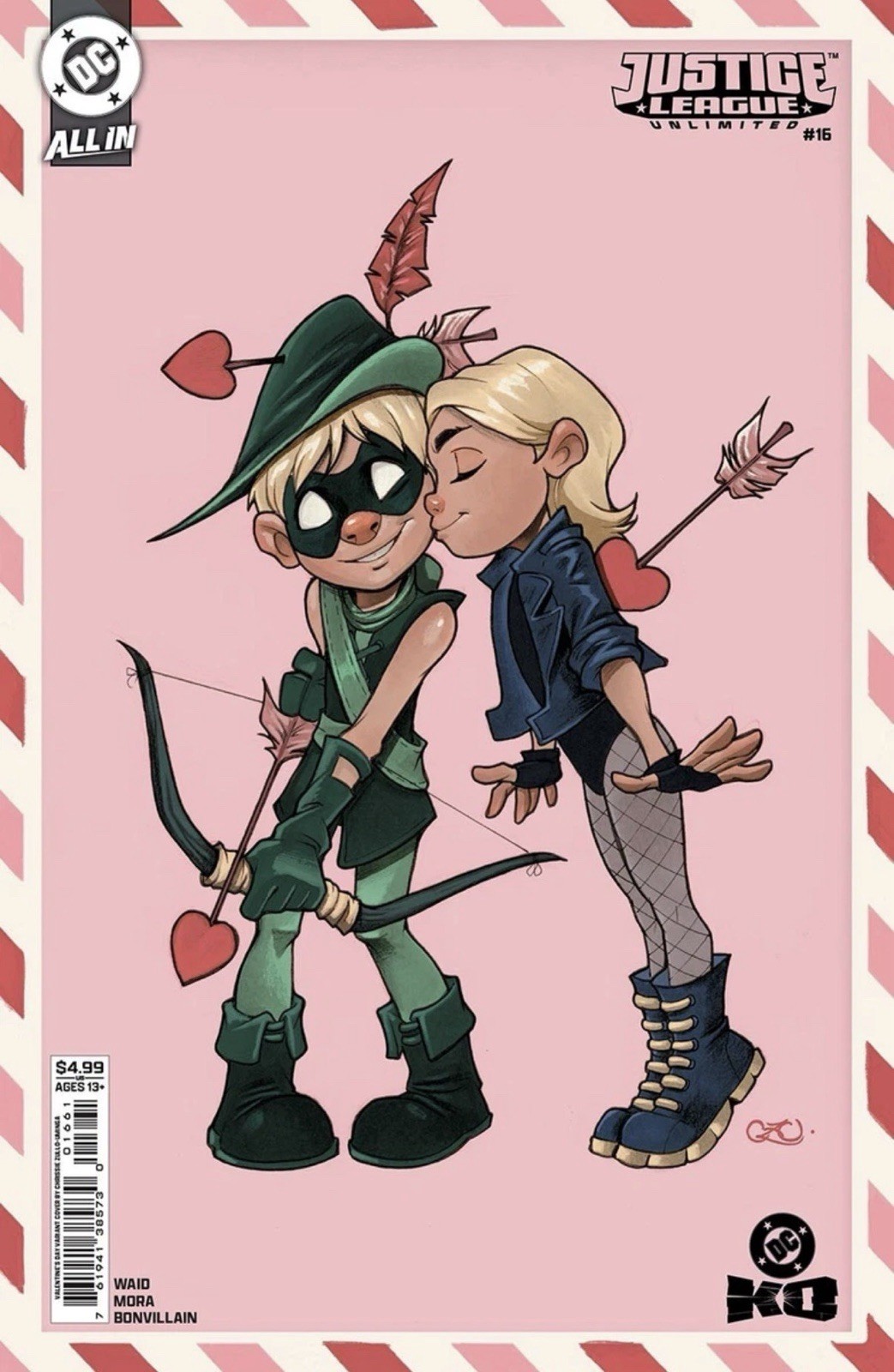 JUSTICE LEAGUE UNLIMITED #16 CHRISSIE ZULLO VALENTINE’S DAY CARD VARIANT NM 2026
