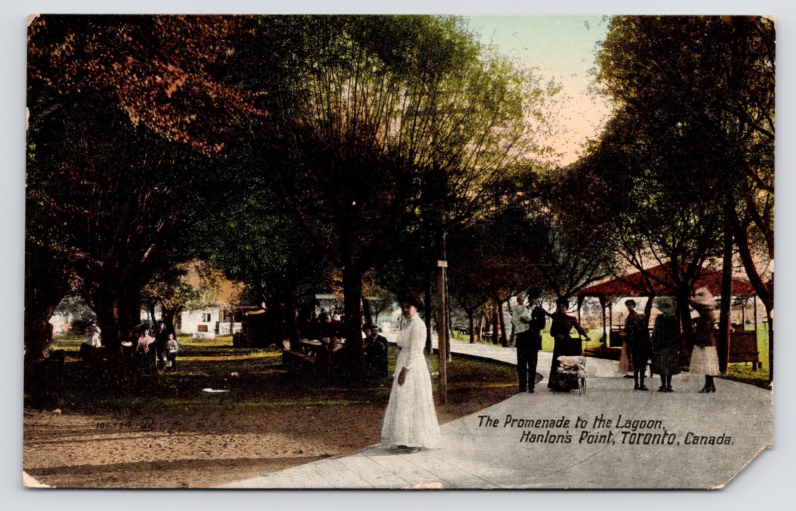 1900s-1917~Hanlan’s Point~Toronto Lake Ontario~Amusement Park Promenade~Postcard