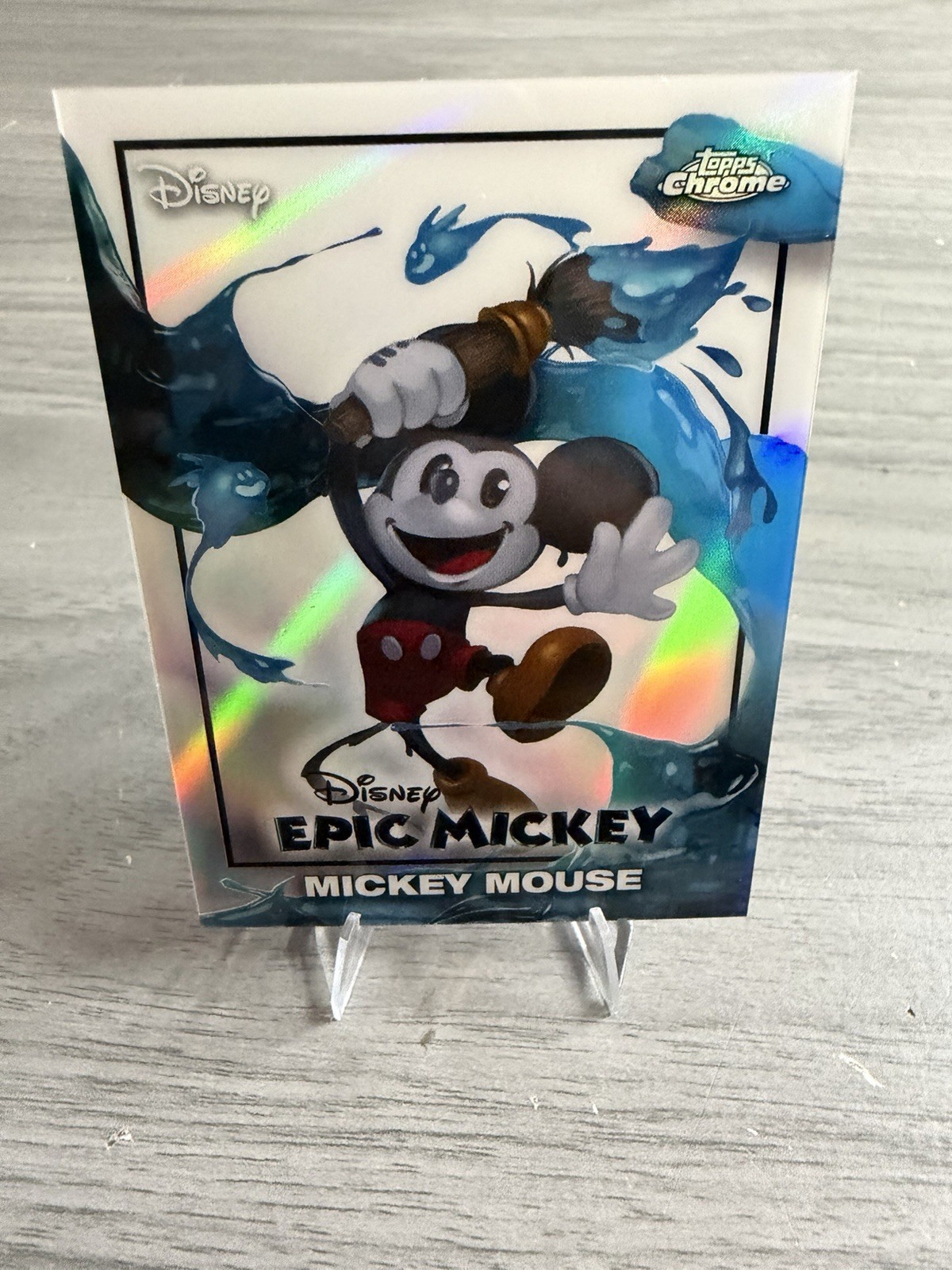 2026 Topps Chrome Neon Mickey Mouse Epic Mickey Refractor EM-1 B20