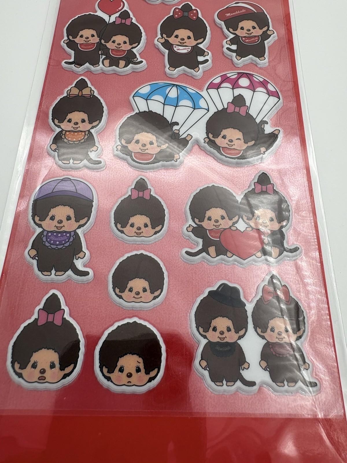2 Puffy Sheets- Sekiguchi Monchhichi Boy/Girl Assorted Puffy Stickers