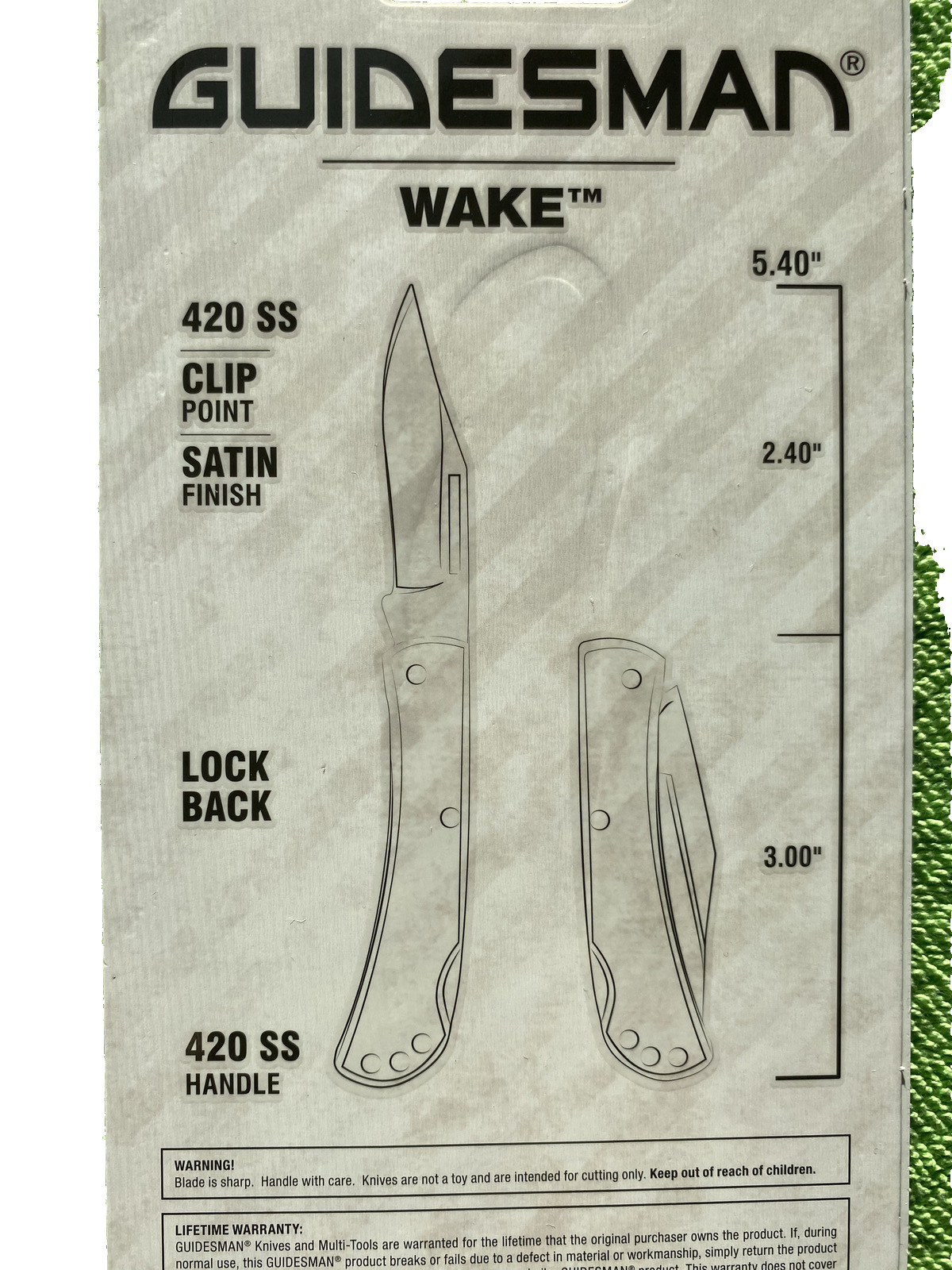 GUIDESMAN® WAKE ESSENTIAL FOLDING POCKETKNIFE, 5.4″, NEW in PKG + FREE SHIP!