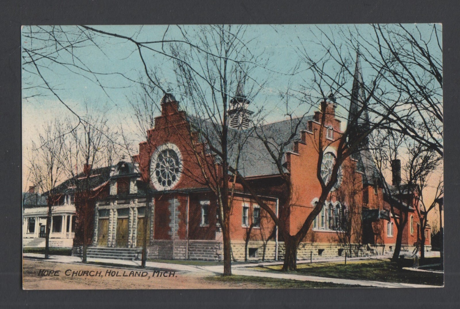 Holland Michigan Hope Church divided back postcard 1929