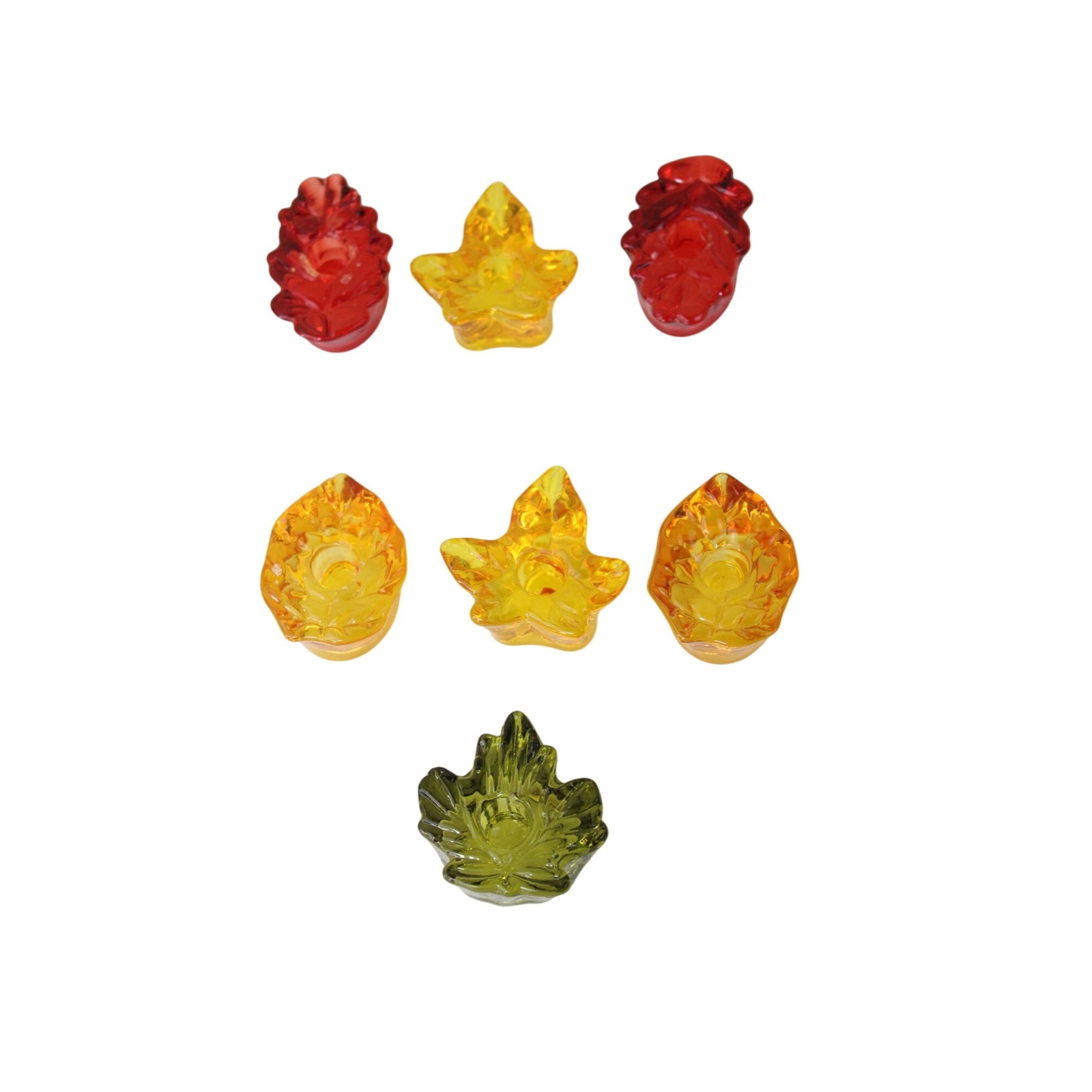 Fall Leaves Mini Candle Holders Set of 7 Vintage Autumn 91638 Maple