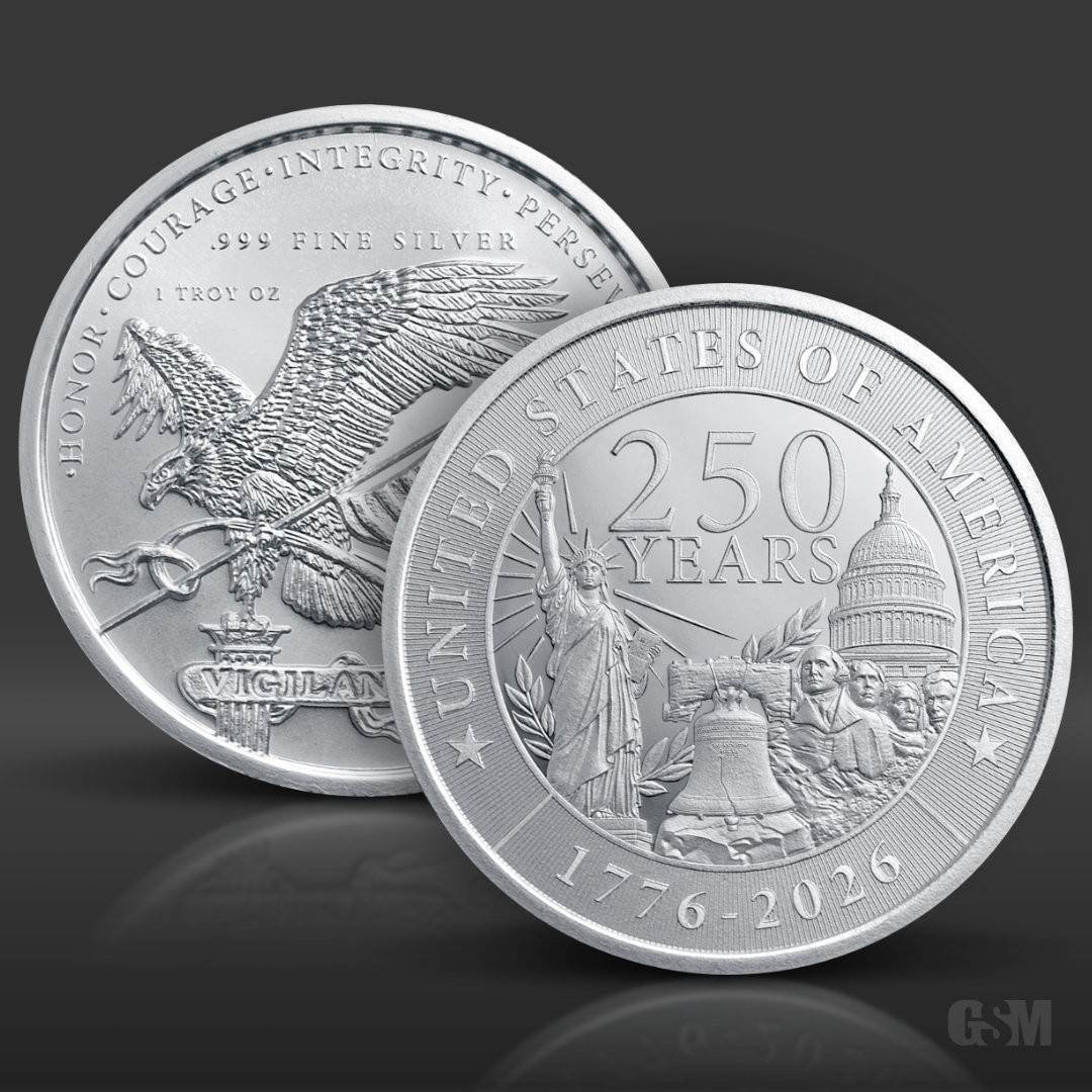 1 oz U.S. 250th Anniversary Silver Round .999 Fine bullion No Capsule