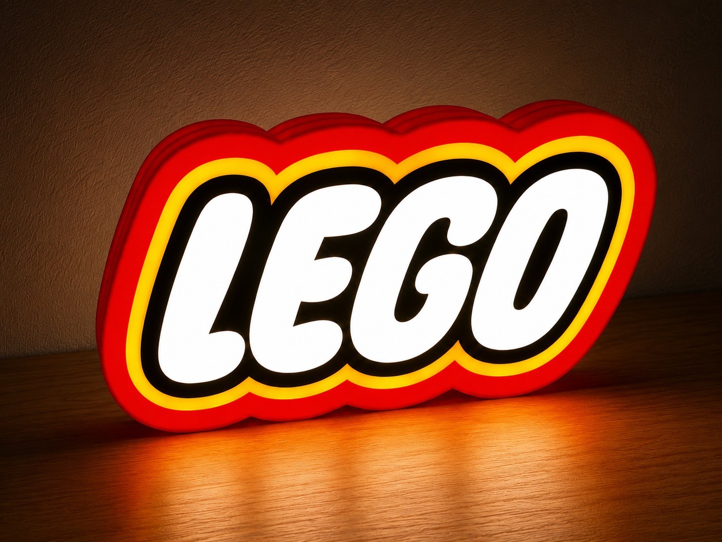 LEGO Logo LED Light Box USB Powered 3D Printed Desk Lamp Sign 9″ x 5 ” Inch