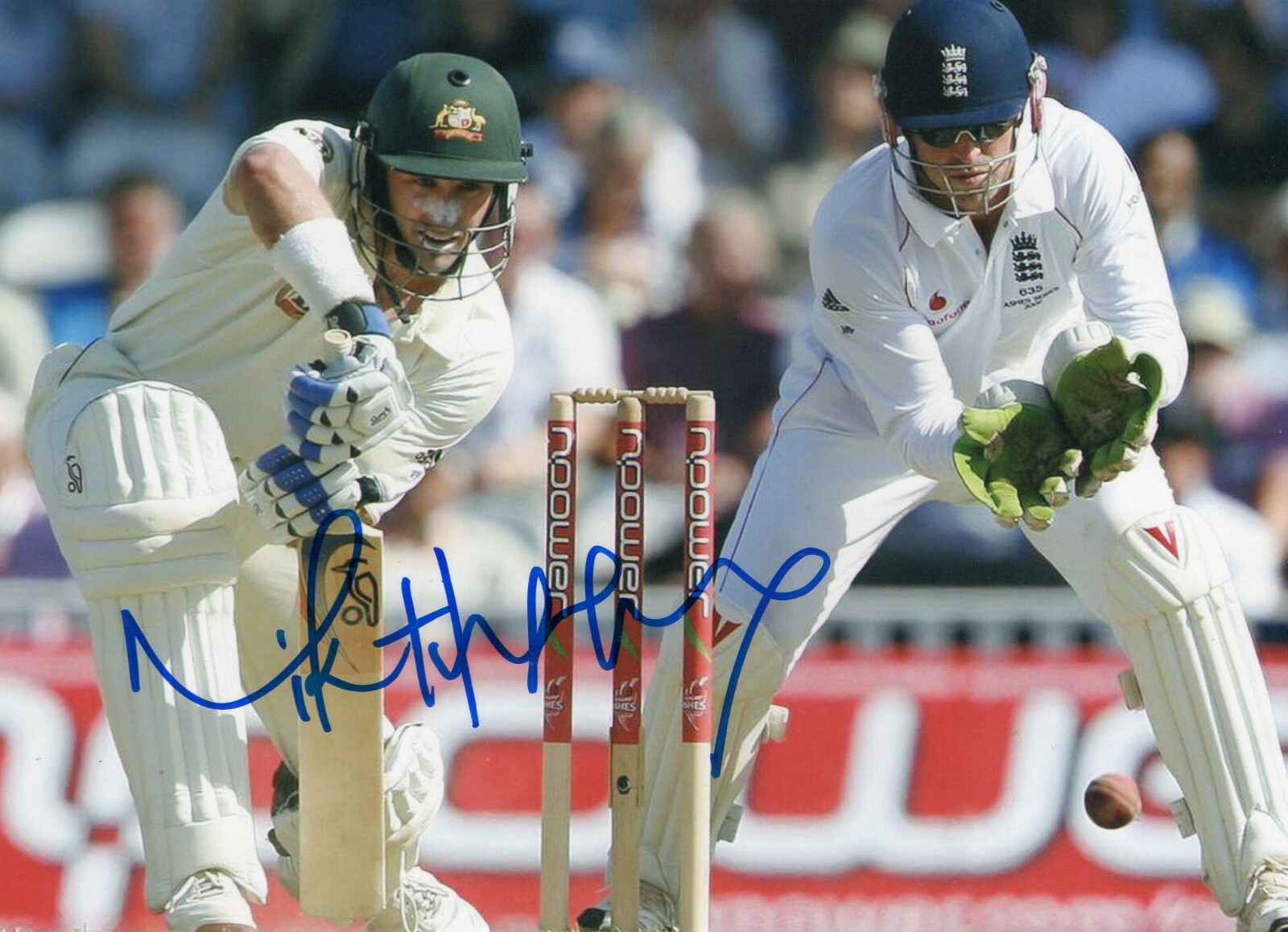 Original Autographed Photo of Former Australian Cricketer Michael Hussey