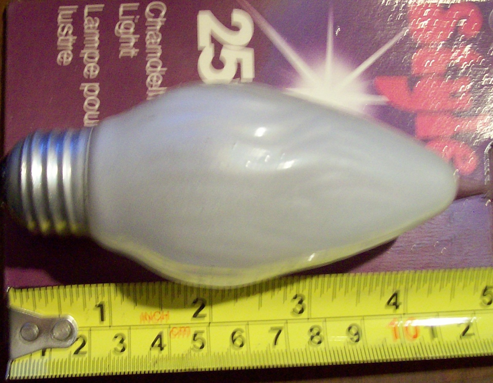 2- Westinghouse Flame Shape Iridescent 25 Watt Light Bulbs F15 Medium Base NOS