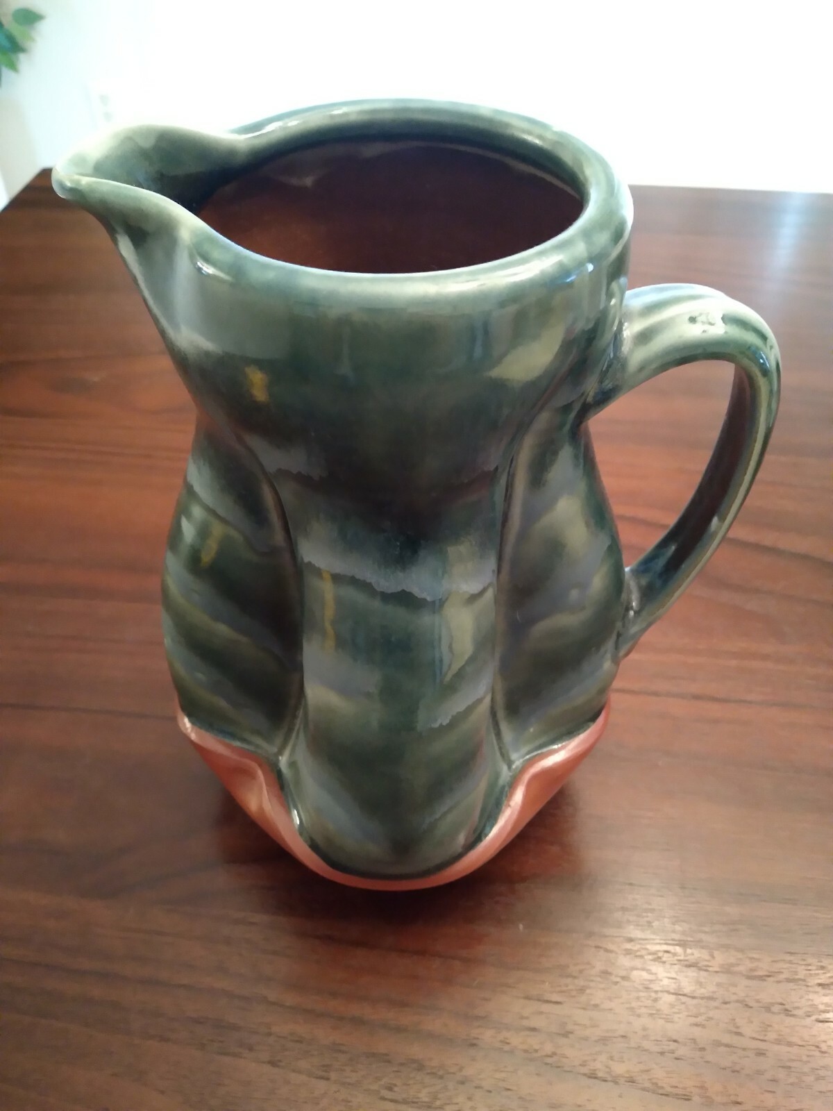Pincu Pottery Ceramic Earthenware Hand Painted Large Pitcher 10″