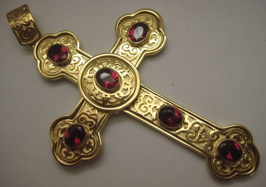 Pectoral Cross for Bishops and Priest – Gold plated over brass – 365Red
