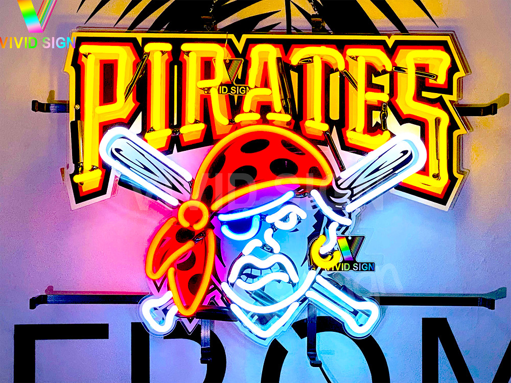 Pittsburgh Pirates Baseball 24″x24″ Neon Lamp Light Sign With HD Vivid Printing